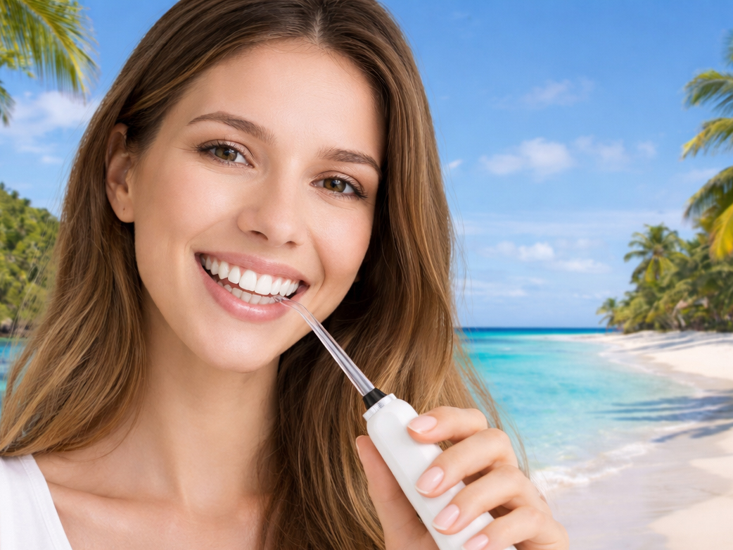 Donna con sorriso sano — Doctor P igiene orale
